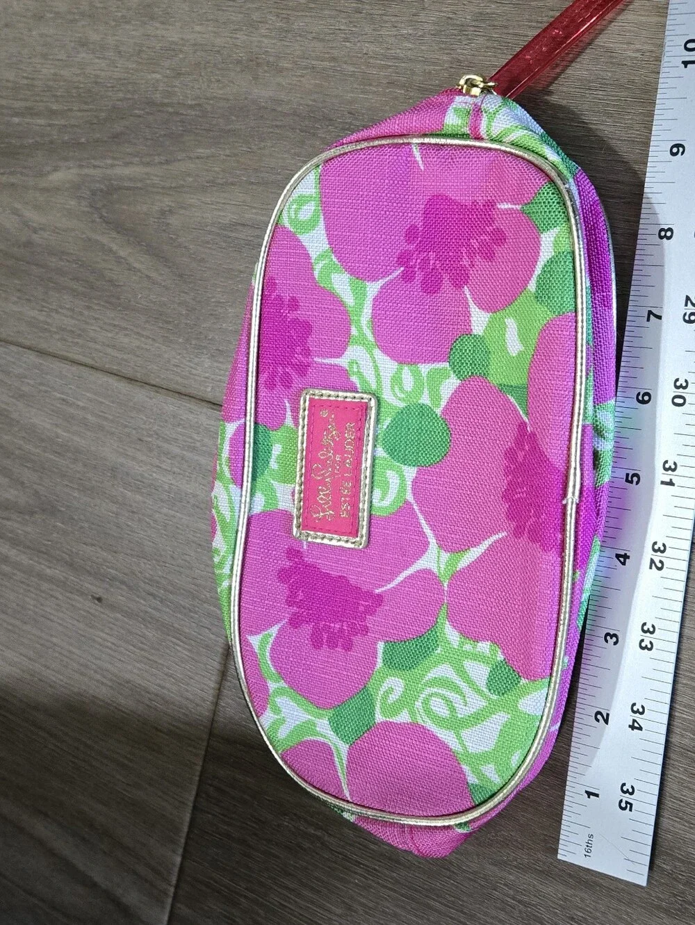 Lilly Pulitzer Cosmetic Makeup Bag for Estee Lauder Small Pink Floral 9